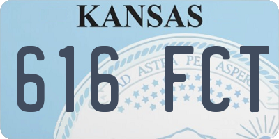 KS license plate 616FCT