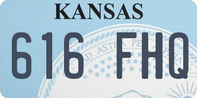 KS license plate 616FHQ