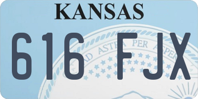 KS license plate 616FJX