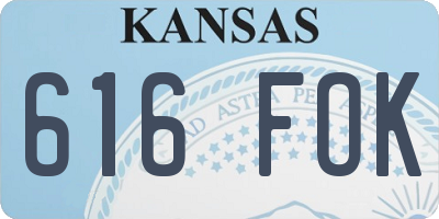 KS license plate 616FOK