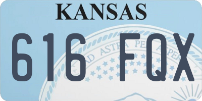KS license plate 616FQX