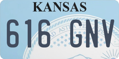 KS license plate 616GNV