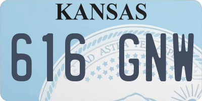 KS license plate 616GNW