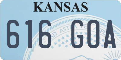 KS license plate 616GOA