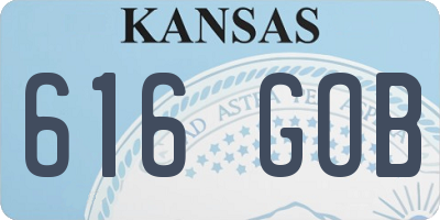 KS license plate 616GOB