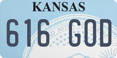 KS license plate 616GOD