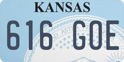 KS license plate 616GOE