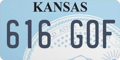 KS license plate 616GOF
