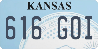 KS license plate 616GOI