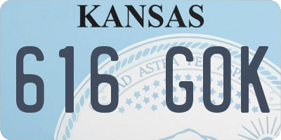 KS license plate 616GOK