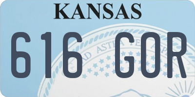 KS license plate 616GOR