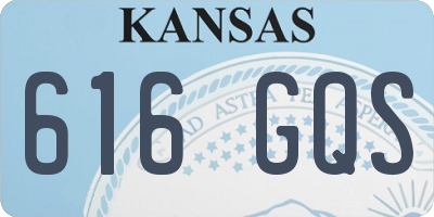 KS license plate 616GQS