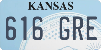 KS license plate 616GRE
