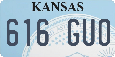 KS license plate 616GUO