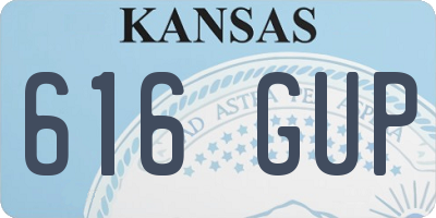 KS license plate 616GUP