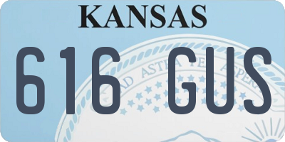 KS license plate 616GUS