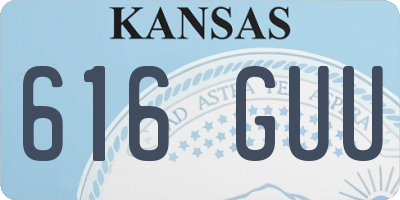 KS license plate 616GUU