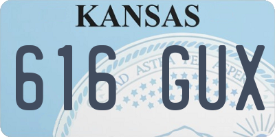 KS license plate 616GUX