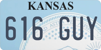 KS license plate 616GUY