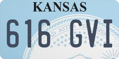 KS license plate 616GVI