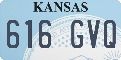 KS license plate 616GVQ