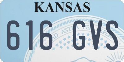 KS license plate 616GVS