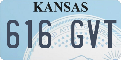 KS license plate 616GVT