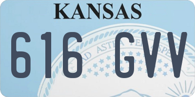 KS license plate 616GVV