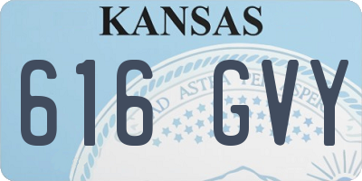 KS license plate 616GVY