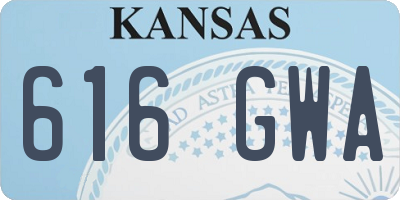 KS license plate 616GWA