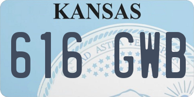 KS license plate 616GWB