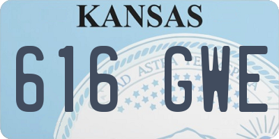 KS license plate 616GWE