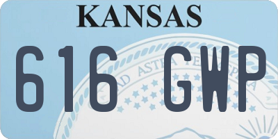 KS license plate 616GWP