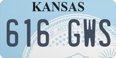 KS license plate 616GWS
