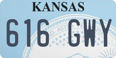 KS license plate 616GWY