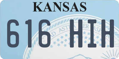 KS license plate 616HIH