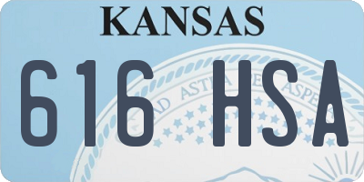 KS license plate 616HSA