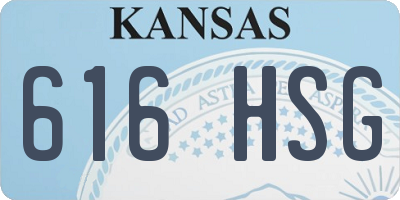 KS license plate 616HSG