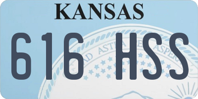KS license plate 616HSS