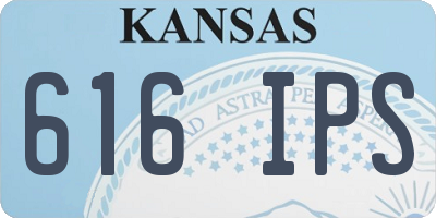 KS license plate 616IPS
