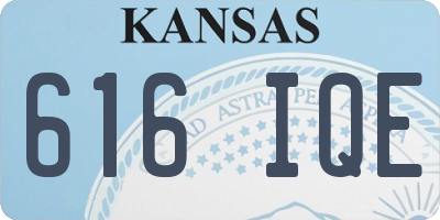 KS license plate 616IQE