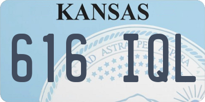 KS license plate 616IQL