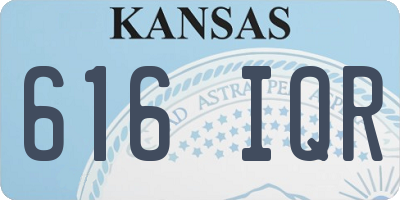KS license plate 616IQR