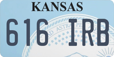 KS license plate 616IRB