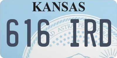 KS license plate 616IRD