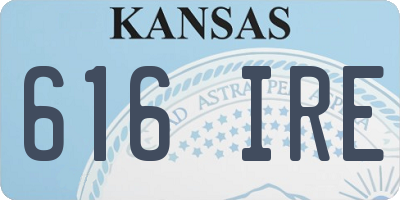 KS license plate 616IRE