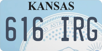 KS license plate 616IRG