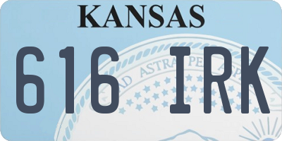 KS license plate 616IRK