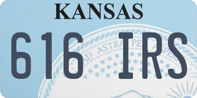 KS license plate 616IRS