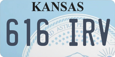 KS license plate 616IRV
